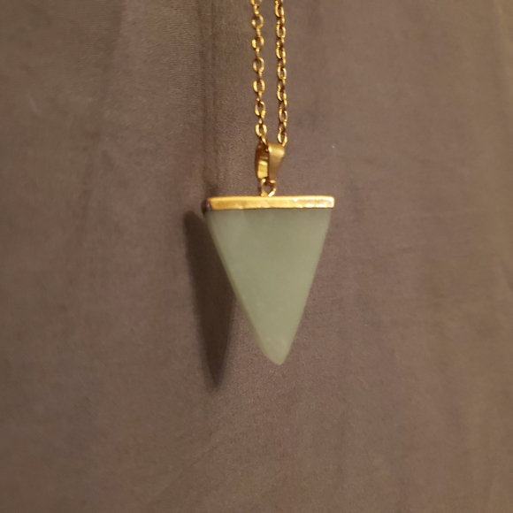 Seafoam Triangle and Gold Accent Necklace - Picture 5 of 5